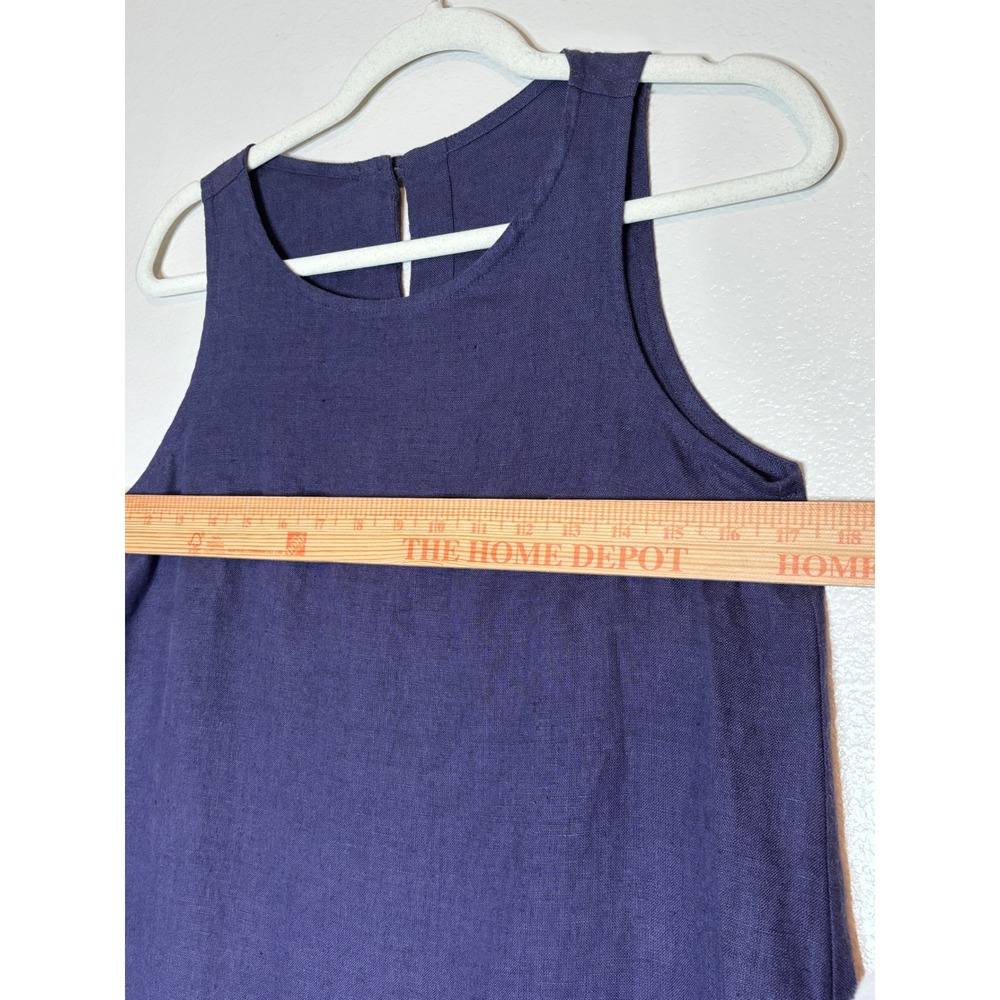 Not Perfect Linen Sleeveless Lagenlook Midi Shift Dress with Pockets S - Picture 6 of 7